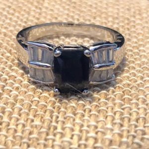Costume Black Ring with Baggetts